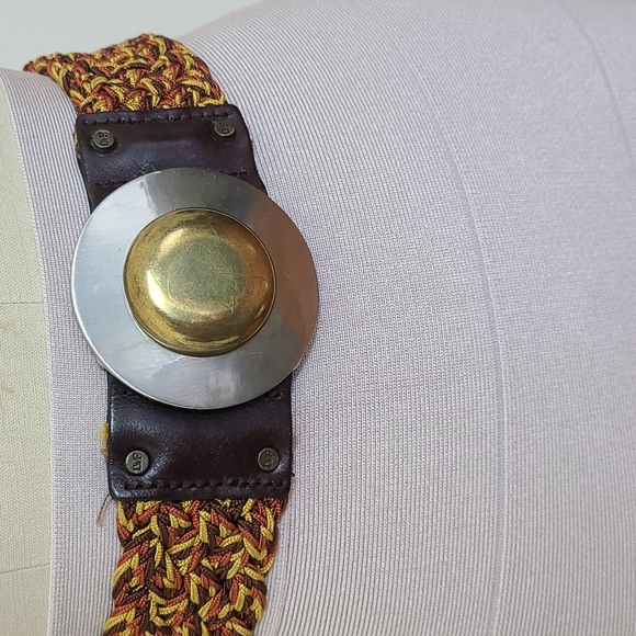Diane Von Furstenberg Braided Stretch Metal Medallion Women\'s Belt Size S main image 5